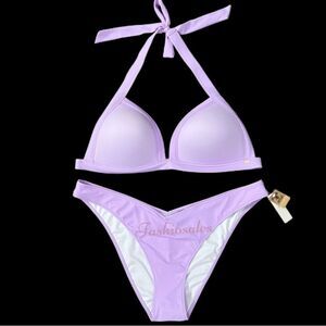 Victoria’s Secret Pink Swim Push Up Triangle Padded Bikini Top & Itsy bottom